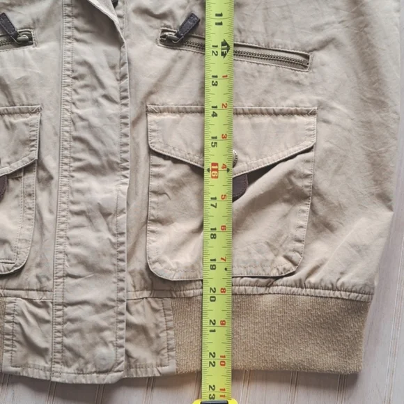 LAUREN Ralph Lauren Khaki Cargo Utility 7 Pockets Outdoor Zip Snap Cotton Vest - Picture 10 of 10